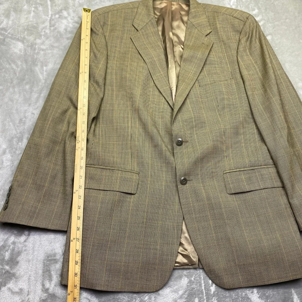 VTG Chaps‎ by Ralph Lauren Mens Plaid Wool Blend Blazer Jacket Size 46T Canada